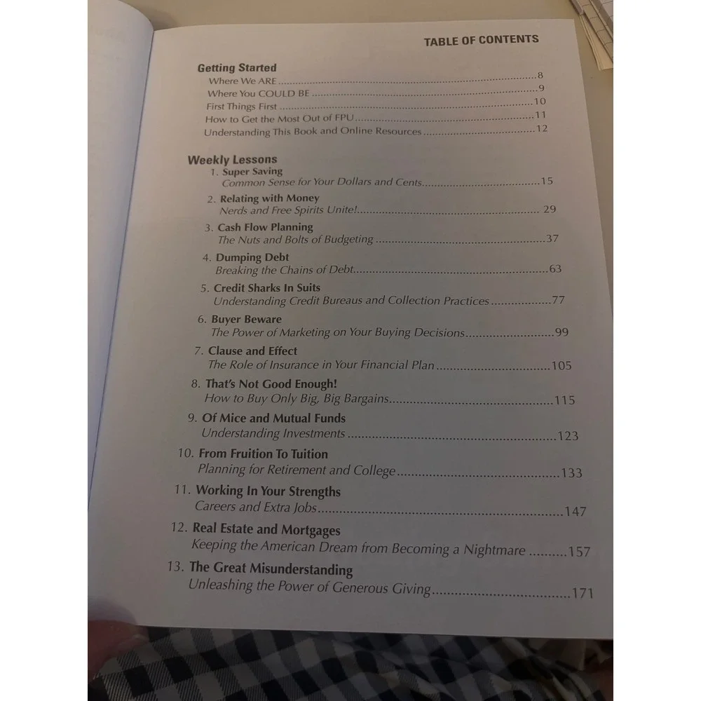 Dave Ramsey Financial Peace University Workbook Adult OS Tan Blue Debt Wealth
